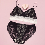 Lingerie Set(black×beige)