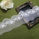 特別価格❣️ 10m ケミカル付き　刺繍チュールレース　リボン　ハンドメイド素材