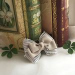 オーガンジーとグログランリボンを重ねた上品リボンバレッタ