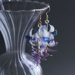 210日納期【群青】*藤の耳飾り*【ピアス・イヤリング】【デップアート】