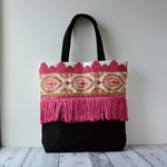 Ａ４サイズ収納！ビビットカラーのインド刺繍トートバッグ