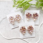 chocolate Flower×pearl ピアス/イヤリング