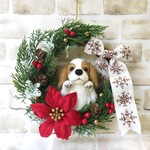 【オーダー作品】キャバリアのクリスマスリース
