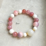 [一点もの/送料無料] カルセドニー × ホワイトオニキス / 天然石ブレスレット