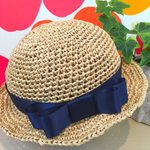 子供用♡ネイビーリボン 麦わら帽子♡⑦