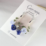 [ﾃﾞｨｯﾌﾟﾌﾗﾜｰ]青薔薇ブーケピアス/イヤリング