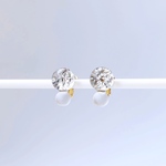 イヤリング／ピアス【glitter】クリア　小ぶり　シンプル　軽い　透明　ピアス変更可能　ピアス　イヤリング