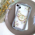 iPhoneケース　スマホケース　スマホリング　押し花携帯ケース