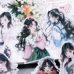 フレークシール　女の子　フラワー　花　大きめ　コラージュ　ステッカー