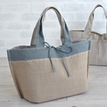 リバーシブル・リネンのトート・オーク
