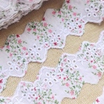 特別価格❣️ 13-14m  刺繍コットンレース　リボン　はぎれ　ハンドメイドパーツ　素材　
