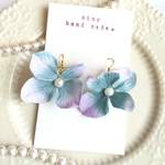 一粒コットン風パール紫陽花ピアス(パープルブルー)♡送料込み