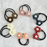 【A/W   marble flower♡パール お花  ヘアゴム   キッズ／ベビー/レディース  】子供　ヘアアクセサリー　クリスマス　秋　冬　フォーマル　幼稚園　