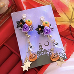 大人気❣️ハロウィン 🎃👻🍭🍬💜パンプキン 🎃オバケ ( ᜊ*ˊ˘ˋ)ᜊ ゴースト👻 ✨️薔薇 🌹✨️ハンドメイド ピアス イヤリング レディースアクセサリー