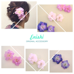 浴衣に.ふたつのお花のヘアクリップとパールピンset