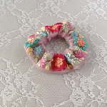 【シュシュ】インド刺繍リボン🎀小さなシュシュ・ピンク