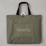 入学グッズ　入園グッズ 　手提げ袋 　レッスンバッグ 　カーキ×ブラック　絵本袋　通園バッグ　入園入学グッズ　入園準備　入学準備　マチあり　裏生地あり
