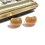 0605 VINTAGE EARRING  キャンディ　琥珀風ヴィンテージ　樹脂イヤリング　アンティーク  クラシカル　花　フラワー　大ぶり　クリップ　ナチュラル　90年代ビーズ　ビジュー秋冬