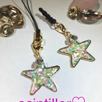 クラッシュシェルのスマホピアス/イヤホンジャック/ストラップ/星型中