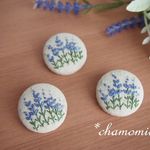 「再販Ｘ３」ラベンダーの刺繍ブローチ