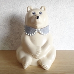 しろくま貯金箱　ミナペルホネン　タンバリン　つけ襟　ハンドメイド