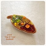 Autumn Leaf 〜Coup de Coeur 〜ビーズ刺繍ブローチ