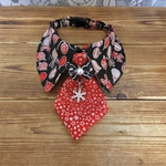 犬・猫の首輪　27～30　cocoちゃんネクタイチョーカーNEW　クリスマス柄・黒オーナメント　