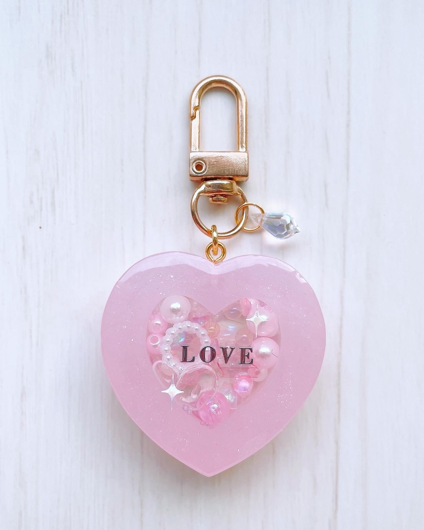 ダブルハートシェイカー チャーム付き 紫 - Aoi.Handmade | minne