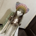 ☆ ストラップ付き 猫耳 ニット帽☆Rainbow 32