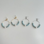 Turquoise pearl hoop earring