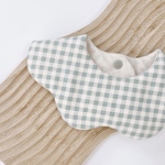 【new!】2023AW  knit billow✍🏻　グリーン　ウェーブ型　スタイ　360°  チェック柄　ニット生地