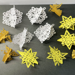 Xmas 雪の結晶　天使　星　ガーランド  ダイカット　オーナメント　No.113