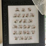 刺しゅう図案と作成手引き　アンティークローズのアルファベットサンプラー 