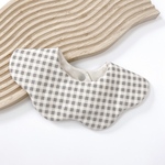 【new!】2023AW  knit billow✍🏻　グレー　ウェーブ型　スタイ　360°  チェック柄　ニット生地