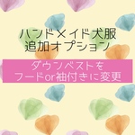 【追加オプション】ダウンベストをフードor袖付きに変更