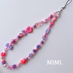 ビーズストラップ💜スマホストラップ🩷スマホビーズストラップ💜ハンドストラップ🧸パープル×ピンク/MIMI.☺︎