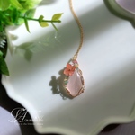 天然石と本物のお花のコラボレーション「14kgf ローズクォーツと紫陽花のjewelryペンダント」