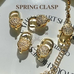 ☆再入荷【1pc】ジルコニアスプリングクラスプ　18kgpゴールド