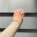 ribbon ring : bleu clair 〈ビーズリング〉〈リボンリング〉