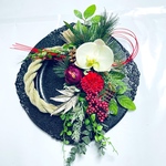 手作りキット＊早割お正月飾り＊胡蝶蘭とマムで祝うしめ縄飾り＊無料ラッピングあり
