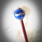 ラピスラズリ石風の玉かんざし