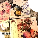 送料無料【S334-bコラージュ素材】海外PETシール　蝶　ジャンクジャーナル　手帳　おすそ分け　スクラップ