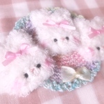 ふわふわうさぎのモチーフ  ホワイト 3枚 ピンク♡