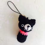 黒ネコのストラップ★加工変更可能♪