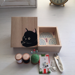 小さな裁縫箱「黒猫さん」送料無料