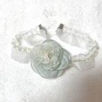 オーガンジーフラワーとパールのチョーカー