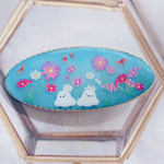 ヘアクリップ　シマエナガと秋桜