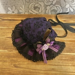 犬・猫の帽子・小型犬Lサイズ・メイド帽・ハロウィン・ゴシック・魔女