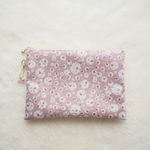 ◆Special Price◆仕切りポケットのあるぺたんこポーチ　リバティ　ジョアンナ　19P　19×13cm　