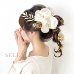 〖NEW〗/金箔付き◎ 成人式/振袖/袴/胡蝶蘭/和装/成人式髪飾り/卒業式/胡蝶蘭髪飾り/ 結婚式/ブライダル/白無垢/ヘッドドレス  167